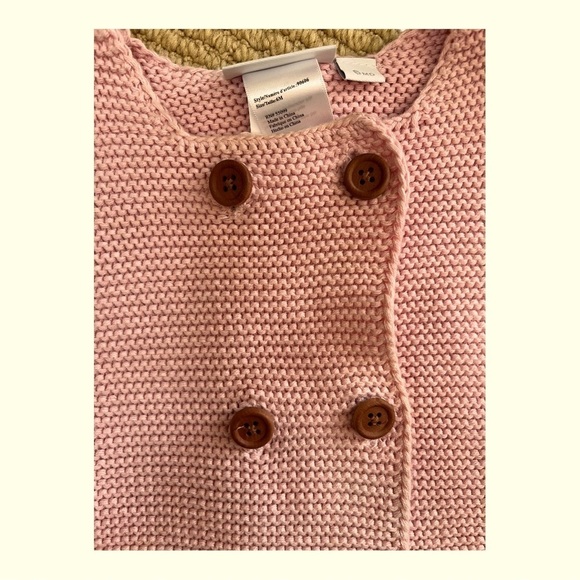 Elegant Baby Pale Pink Knit 6months Baby Cardigan - Picture 5 of 6